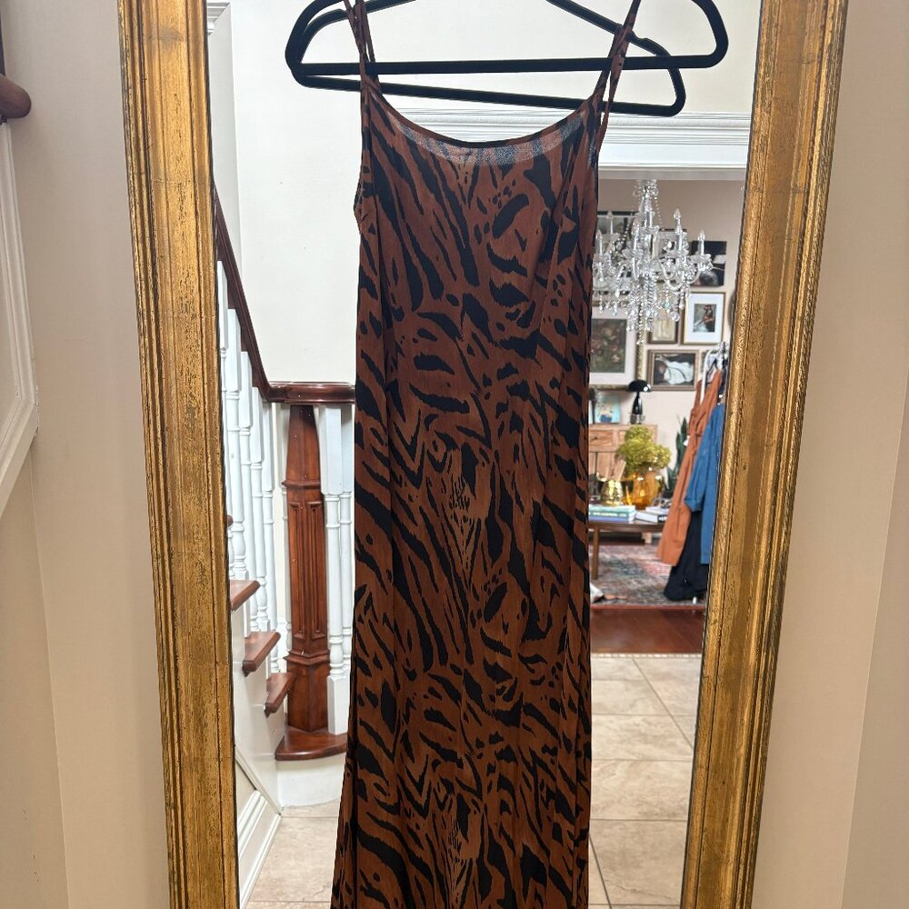 Rixo Animal Print Silk Dress NWT